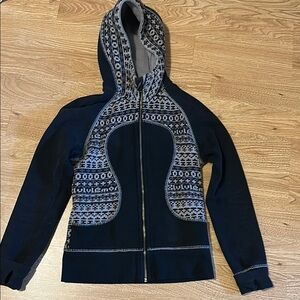 lululemon athletic-a Womens Blue and Gray Patterned Sweater